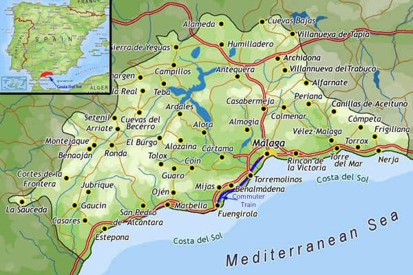 Where To Live On The Costa Del Sol Mapping Spain   Costa Del Sol In Spain Map Copy 